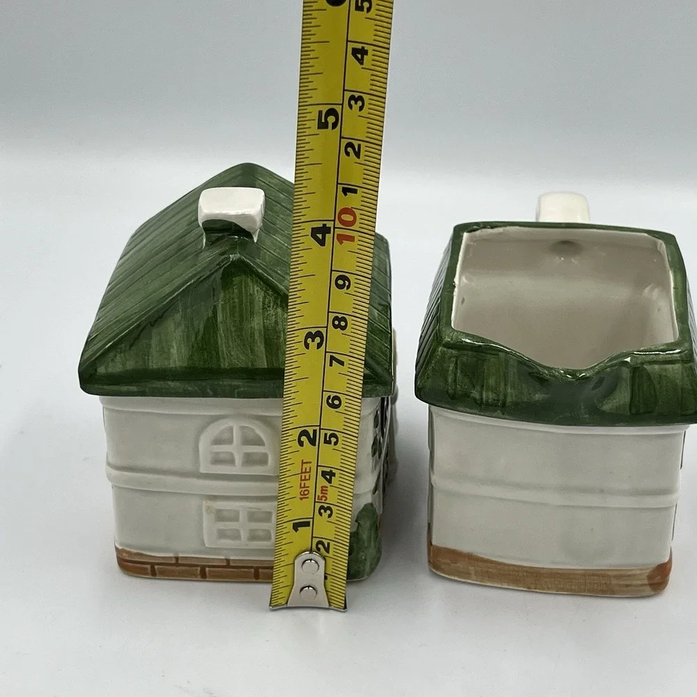 Vintage Jay Imports Cottages Ceramic Sugar & Creamer Set‎ Cottage Farmhouse Core